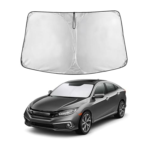 Image of Econour Windshield Sun Shade Compatible for Honda Civic 2016-2021 Sunshade Foldable Window Sun Visor Protector Blocks UV Rays Keep Your Car Cooler | Car Protector Accessories