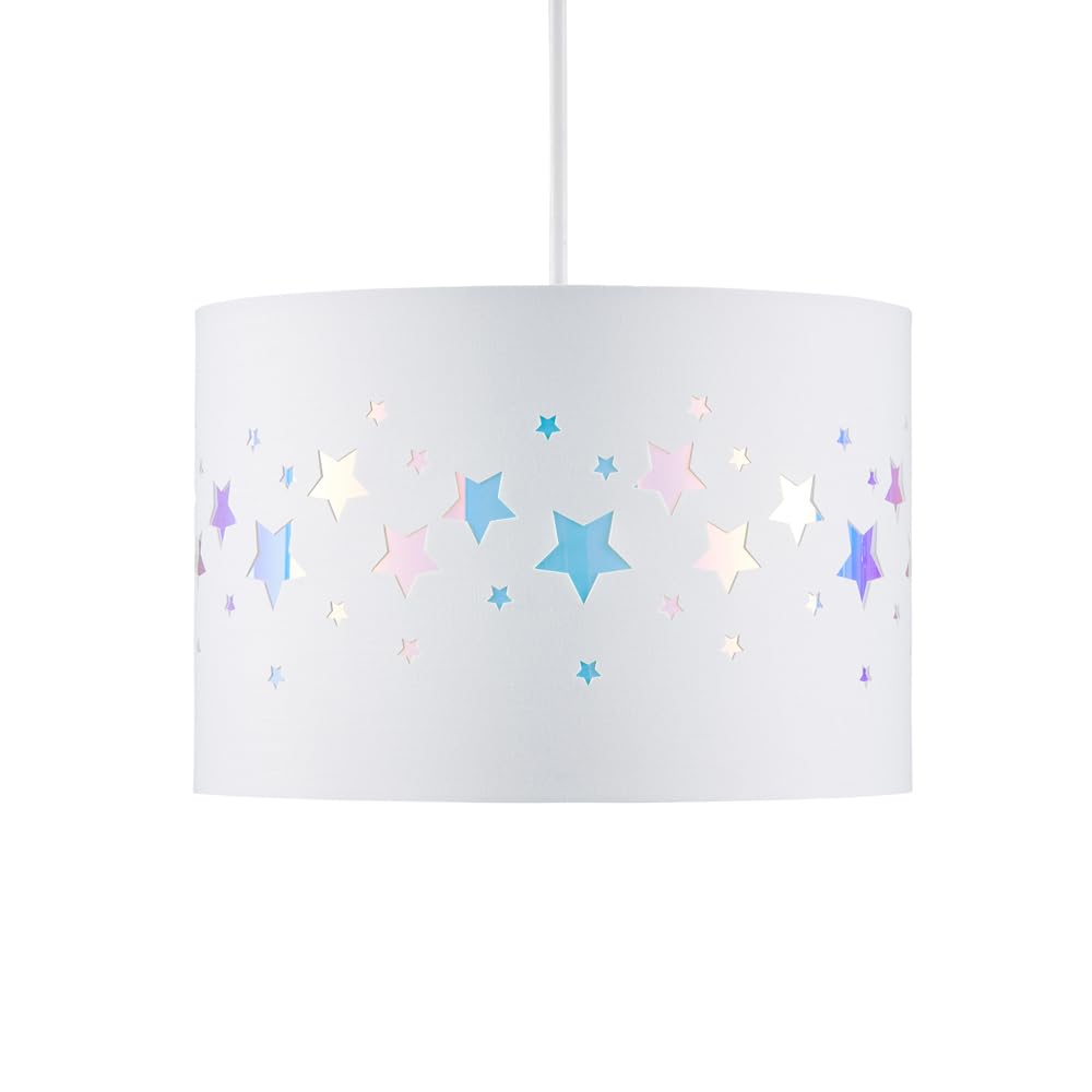 Litecraft Iridescent Glow Light Shade Easy Fit Lampshade (, Stars) 30Cm