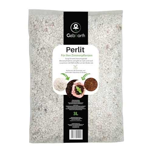 GebEarth | Perlite für Pflanzen 3L | Körnung 2-6 mm | Verbessert die Wasserdrainage | Expandierte Perlite ideal für Sukkulenten Orchideen Karnivoren und andere feuchtigkeitsempfindliche Pflanzen.