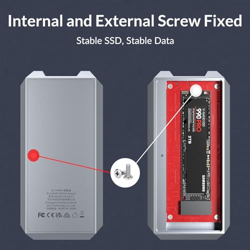 Caja externa NVME M.2 SSD 40 Gbps Aluminio miniatura 6