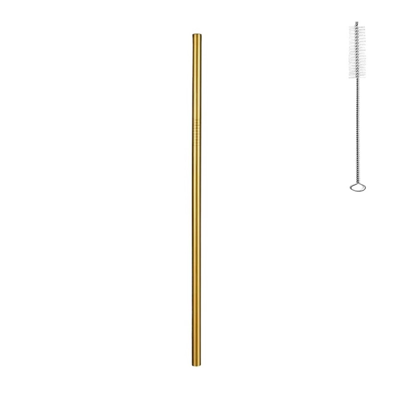 Cannucce In Acciaio Inox 100 cannucce di metallo riutilizzabili in acciaio inossidabile 304, colorate for bevande da bar e feste(Gold Straight)