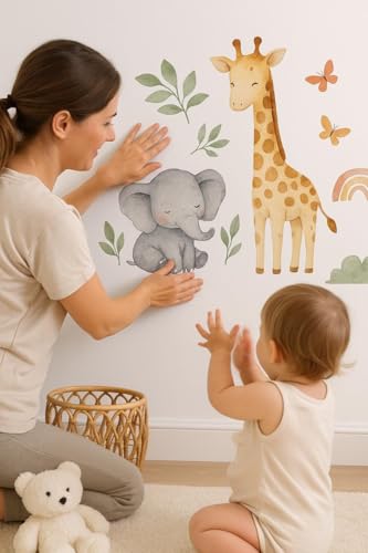 Vinilo decorativo de pared con animales de la selva