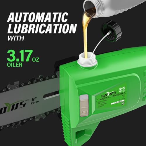 Image of SOYUS 2-in-1 8-Inch Pole Saw and 18-Inch Pole Hedge Trimmer 2.0Ah Battery