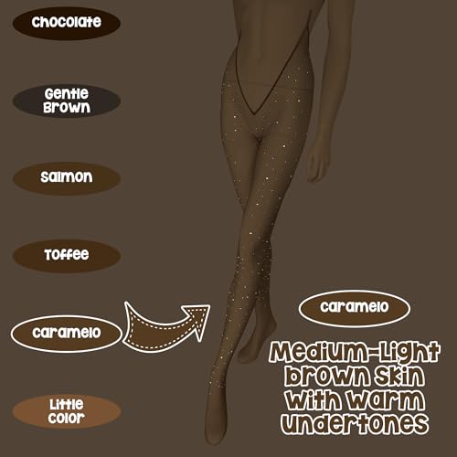 Image of High Side VCUT Carnival Stockings | V-Cut Carnival Fishnet Tights for Black Brown Women | Choose Color