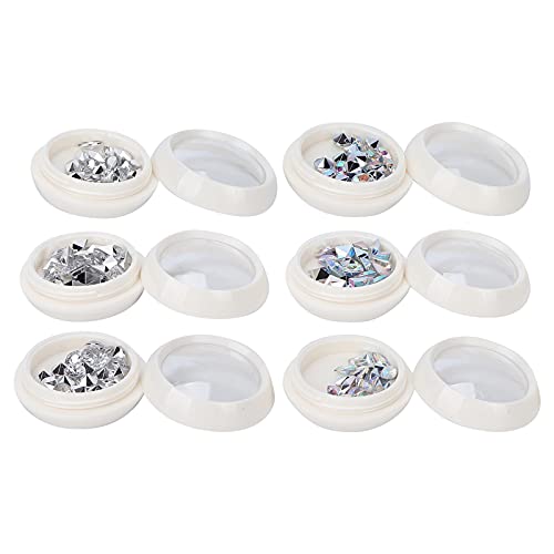 de Unha Com Pedras Preciosas, Glitter Plástico Brilhante Decorado, Ornamento de Vidro de Cristal, De