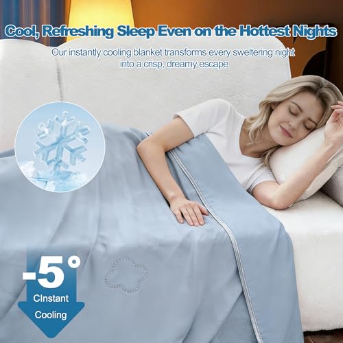 Image of Cooling Blanket Twin(60 inch x 90 inch), Double-Sided Cold Blanket for Hot Sleepers