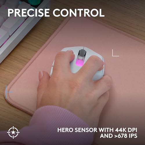 Image of Logitech G305 X SUPERLIGHT Wireless Gaming Mouse, Lightweight 59g, HERO 44K Sensor, RGB lighting, LIGHTSPEED and Bluetooth, 130+ Hr Battery Life, 6 Programmable Buttons, Compatible with PC /Mac - White