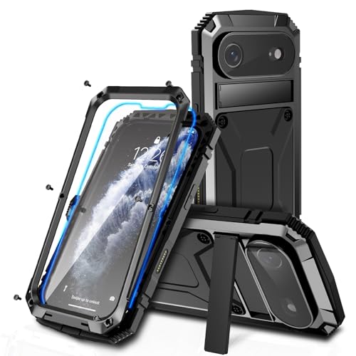 Coque iPhone 17 antichoc de haute précision avec protège-écran solide noir