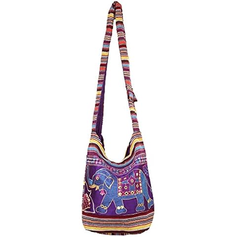 Caravan Purple Elephant Mirror Hippie Shoulder Sling Bag Cover