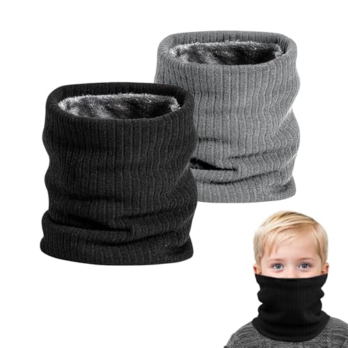 SEFIRST 2 Pièces Tour de Cou pour Enfants, Polaire Cache Cou, Gaiter Masque Cagoule Cache-Cou Hiver écharpe Coupe-Vent Ski Élastique Épais Snood pour Moto...