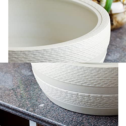 YUNZI-Lavabo-sobre-Encimera-Vintage-Ronda-Bano-Ceramica-Lavabo-sobre-Encimera-con-Tapon-De-Fregadero-Hecho-A-Mano-Arte-Lavabo-sobre-Encimera-para-Bano-Lavabos-Cocina-Balcon-Encimera-41-41-15Cm