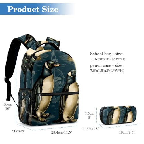 Ensemble scolaire pingouin multicolore idéal pour la rentrée des classes - 2