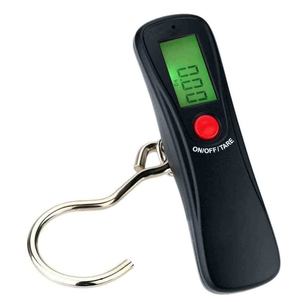 Tragbare digitale Gepäckwaage Hängende Kofferwaage 110 lb / 50 kg Kapazität Angeln mit einem Gewicht von Steelyard, Schwarz Waagen