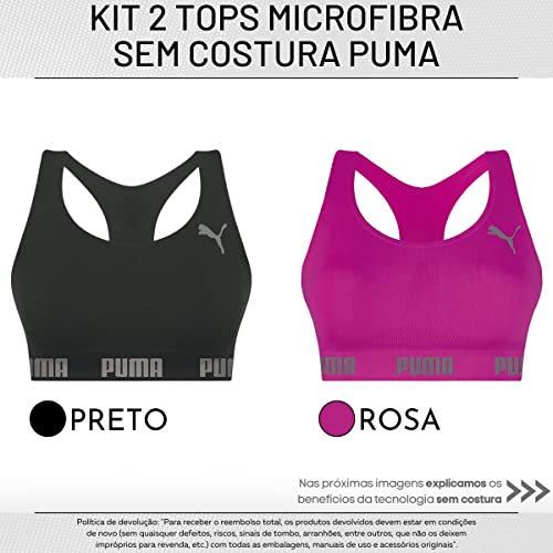PUMA Kit 2 Tops Puma Nadador Sem Costura G 1 Pink - 1 Preto