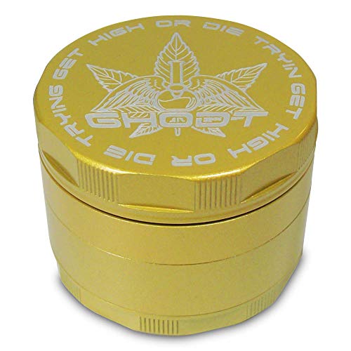 GHODT - Molinillo de polen (63 mm, revestimiento de cerámica, 4 piezas), color negro