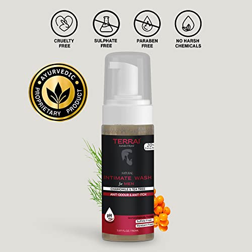 Image of Natural Intimate Wash for Men | Anti Bacterial, Anti Itch, Anti Odour, Anti Fungal | pH Balanced Foam Based Hygiene Wash | Sea Buckthorn, Tea Tree Oil & Oud 150ML