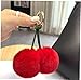 Pom Pom Fluffy Teyring, Cute Plush Cherry Fur Keychain Pendant Keyring Ring Holder Pumps Key Chains Decoration Gift Practical and Clever
