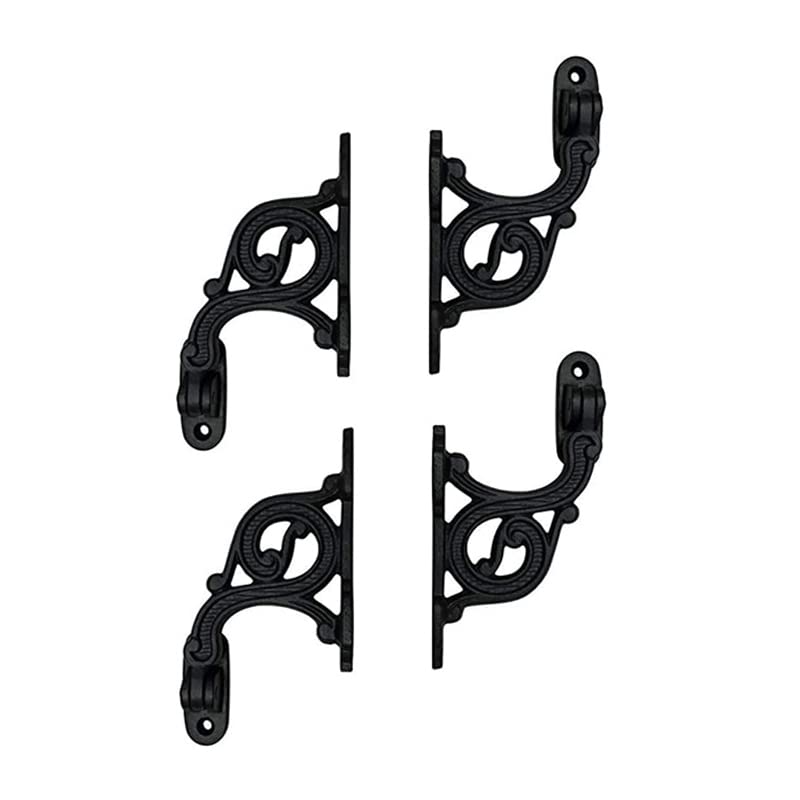 Support main courante fer vieilli noir lot de 4 stop aux fixations fragiles