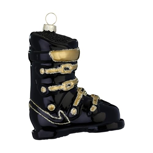 Christbaumschmuck Glas 10cm - Skistiefel Figur zum Aufhängen -...