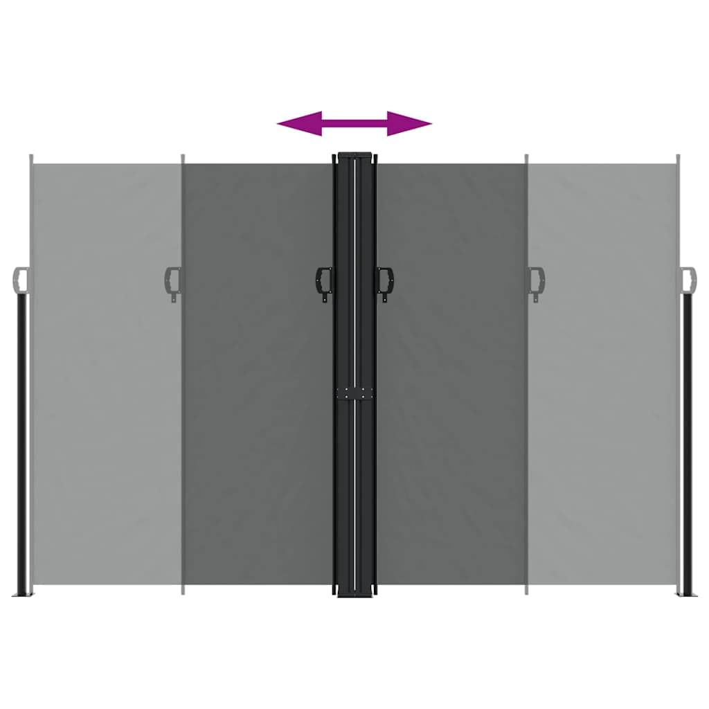 Tenda laterale estensibile, antracite, 220 x 1000 cm, con protezione UV e acqua, protezione per balconi e terrazzi, universale, per giardino, terrazza, balcone o interni