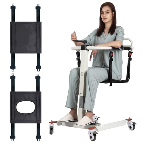 Patient Lift Transfer Chair, Patient Lift for Home Portable Wheelchair Lift for Cars & Toilets, Bedside Commode, Lightweight Transfer Aid, Height Adjustable for Elderly Assistance(Basic Style)