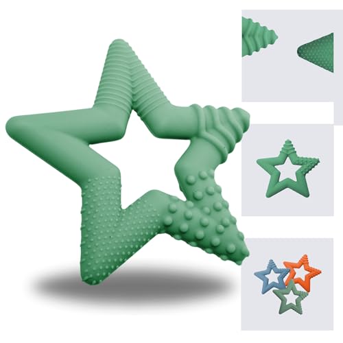 Image of TalkTools Sensory Teeny Teether Star - Alternative to Thumb Sucking and Pacifiers, Enhances Oral Motor Awareness, Perfect for Children with Sensory Needs, Oral Development Aids (Sage)