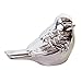 Luzhengyang Kleine silberne Keramik-Figur mit molligem Vogel – moderne Heimdekoration Geschenk – schicker Tischaufsatz – ideal für Einweihungsfeier und Hochzeit – Tiermodell-Statue für – Silber, Größe
