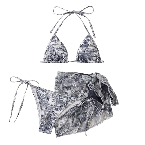 Bikini 2026 femme ensemble batik 3 pièces avec poncho de protection solaire