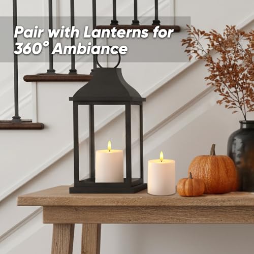 Image of Raycare 3 inchx3.5 inch White Outdoor Waterproof Flameless Candles with Remote and Timer, Realistic LED Candles, Battery Operated Electric Fake Pillar Candles for Porch, Patio, Garden, Set of 2