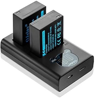 OJelay NP-W126 Battery 2 Packs Replacement Battery 1020mAh with Dual Battery Smart LED Display Charger Compatible with Fujifilm HS30EXR,X-A1,X-A2,X-E1,X-M1,X-Pro1,X-Pro2,X-T1,X-T100,and More 