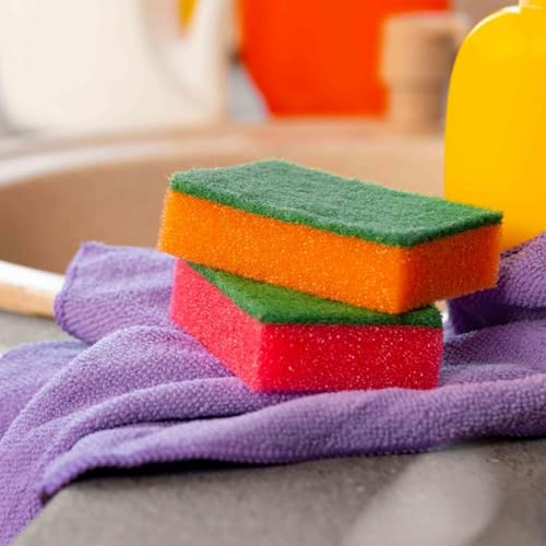 Original Washing Up Liquid 6x 320ml, 6x Sponge Scourers & 10 Essentials All Purpose Cleaning Cloths – Long-Lasting Grease Removal – Powerful Dishwashing Liquid & Kitchen Cleaning Essentials Bundle - Image 5