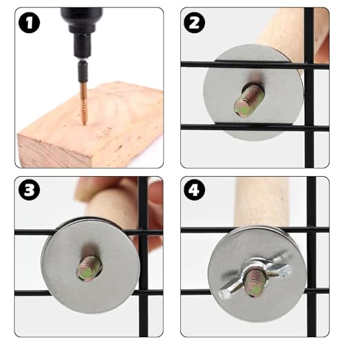 Image of Bird Cage Screws, Bird Perch Screws, Nuts and Make Bird Perches, Stand Platform Accessories for Fixing Pet Cage, Playground Perch, Food Feeder (10, 3cm(1.18inch))