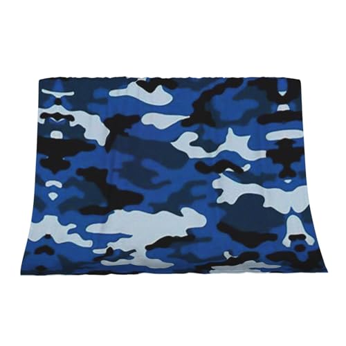 Couverture douillette haut de gamme camouflage bleu en format compact nomade - 4