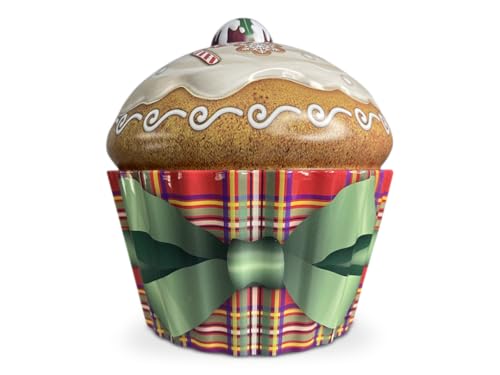 Home of Christmas Scatola di latta, per biscotti e pan di zenzero, per cupcake di Natale, 1,5 l / 18 x 20 cm