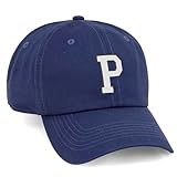 I&W Hatgear Customized Letter Intial Baseball Hat A to Z Team Colors, Navy Cap Black White Letter P