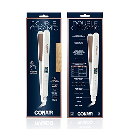 Conair Double Ceramic Flat Iron, 1-Inch Digital Flat Iron #TOP5