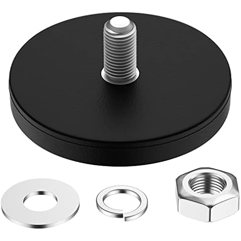 MIN CI Neodymium Magnets Extra Strong Large Magnet with Thread Rubberised D43 x 6 mm M6 Magnets Screwable Flat Countersunk Head for Screwing On Fridge Pot Magnet Cover
