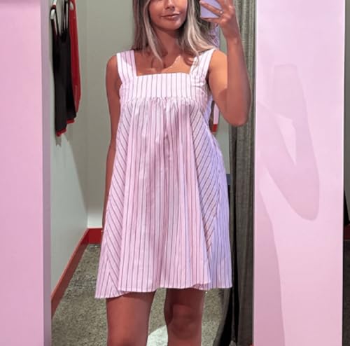Image of Women Y2K Tie Shoulder Mini Dress Bow Babydoll Ruffle Short Dress Summer Boho Floral Flowy Beach Sundress
