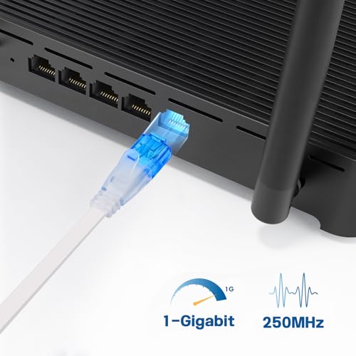 Ercielook Ethernet Cable 100 ft High Speed, Cat 6 Flat Network Cable with Rj45 Connectors, Long LAN Cable with Clips - White 30 M - Image 6