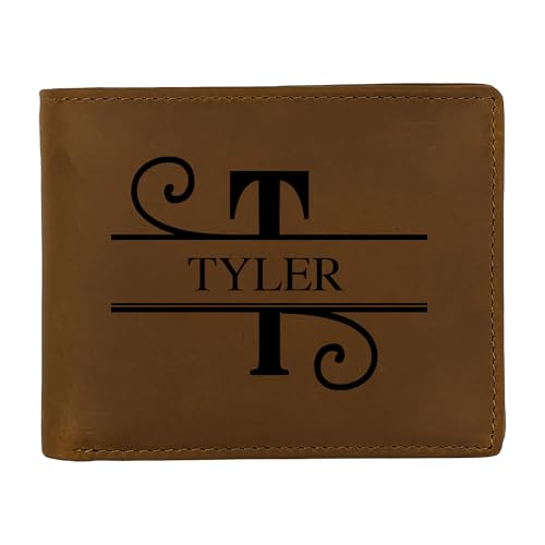 Personalized-Wallet-for-Men-Initial-Monogram-Custom-Engraved-Genuine-Leather-Bifold-Wallet-Birthday-Anniversary-Gift-for-Husband-Boyfriend-Groomsmen-Dad-Grandpa-Light-Brown