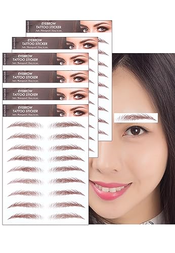 YOYO 眉毛シール 自然 防水 時短 長持ち 60ペア レディース 眉毛スタンプ アートメイク アイブロウパッチ 眉毛ティント 落ちない (brown-05)