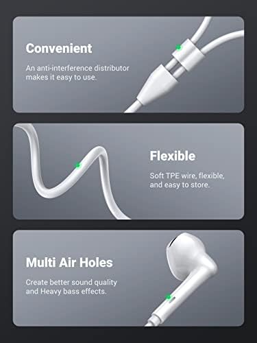 UGREEN HiTune USB C Headphones Wired Earphones In-Ear Type C Headphones with Mic Remote Control Noise Isolation Compatible with S22 S21 Ultra/FE S20 iPad Pro 2021/2020 iPad Air 5/4/Mini 6 Pixel 6 Pro