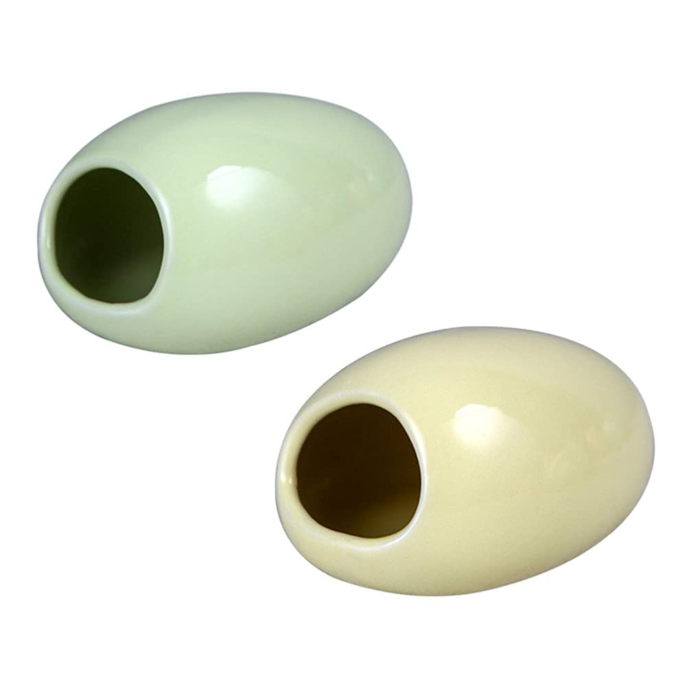 VILLCASE 2 Unidades de Casa de Refrigeración para Mascotas- Nido de Enfriamiento de Cerámica Casa de Verano de Hámster de Dibujos Animados Chinchilla Mini Cabaña de Animales Pequeños