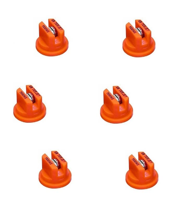 Pack of 6 - TeeJet Extended Range Flat Spray Tip 110° Orange 0.1 GPM @ 40 PSI Farmer Bob's Parts XR11001-VS