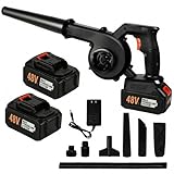 【Torq Ran】ブロワー 充電式 洗車 強力 ブロアー コードレス 1台2役 マキタ18Vバッテリー対応 送風と集じん 掃除機 軽量 小型 大容量バッテリー2個搭載 延長ホース＆豊富なノズル付属 落ち葉 庭掃除 水滴吹き飛ばし 取扱説明書付き