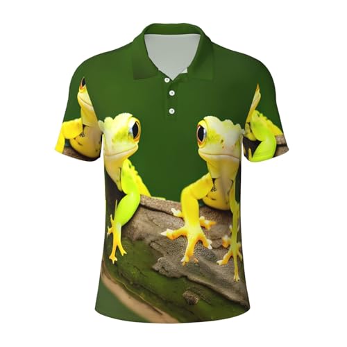 Polo homme imprimé gecko lot de 2 | Chemise manches courtes décontractée