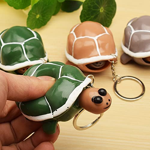 Tortoise Keychain Head Popping Squishy Squeeze Toy For Stress Reduction For Men, Women, Boys, Girls 4 Pcs Easter Party Gift #TOP2