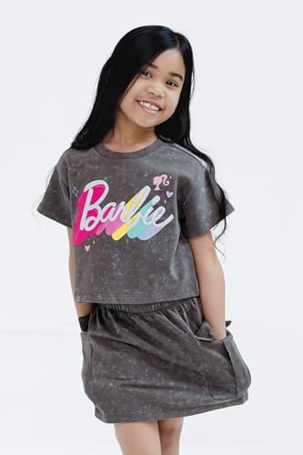 Image of Barbie Girls' 2-Piece Tee and Skirt Set Toddler to Big Kid