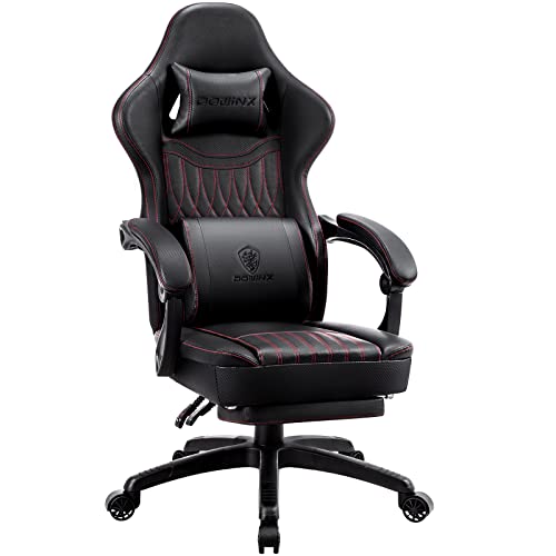 Dowinx Gaming Chair with Massage Lumbar Support and Footrest for Gamers