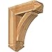Ekena Millwork BKT0806X24X28THR03RWR Thorton Arts and Crafts Rough Sawn Bracket w/Offset Brace, Western Red Cedar